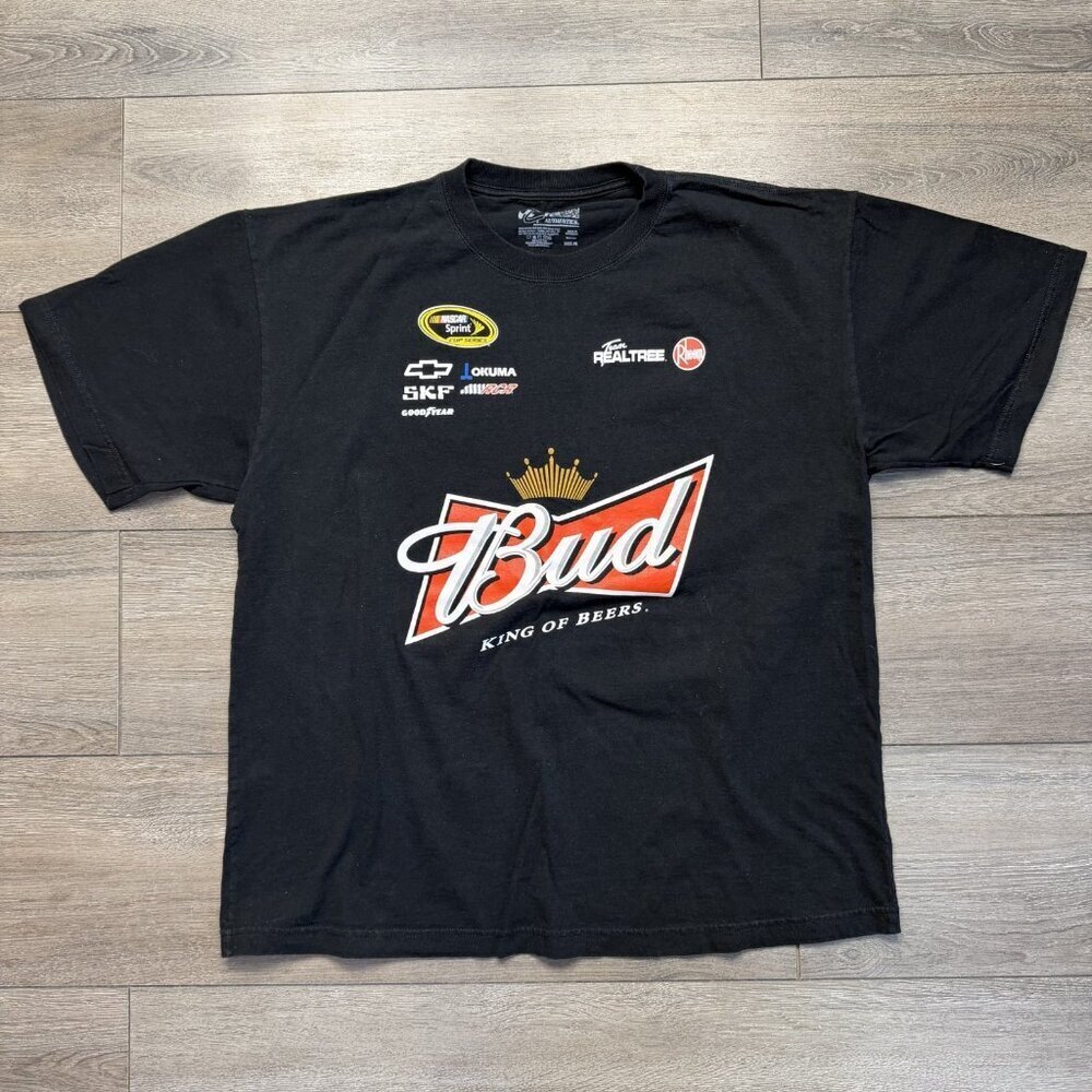 NASCAR Kevin Harvick #29 BUD King of Beers Shirt Size XL Black
